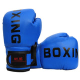 Junior Boxing Training Gloves For Sanda Fighting - Letter Pattern - Red - Close-Up Angle