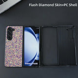 For Samsung Galaxy Z Fold4 5G Foldable Diamond Case - Compact And Stylish - Flash Black - Close-Up Angle