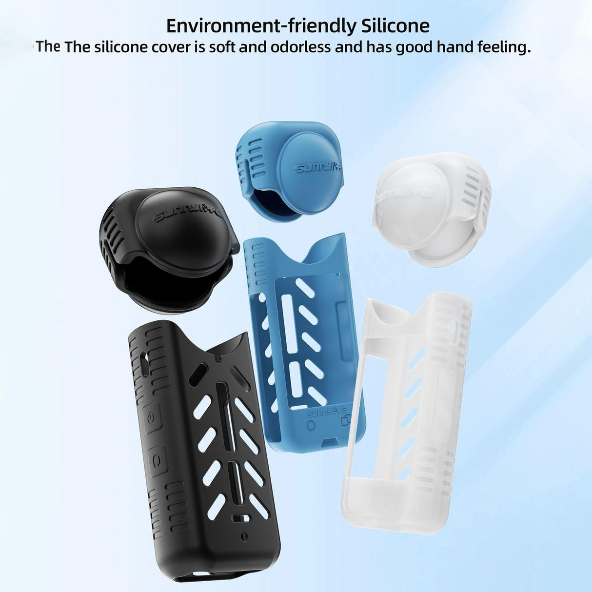 Silicone Shockproof Case and Lens Cover for Insta360 X4 by Sunnylife - Black - Lens Body Cover Kit