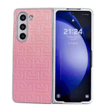 For Samsung Galaxy Z Fold4 5G Geometric Gradient Leather Phone Case - Pearlescent Finish - Purple - Extra Image