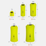 5L Multi Function Outdoor Storage Bag Waterproof Lightweight - Yellow - Top-Down View