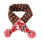 Christmas Pet Scarf Autumn And Winter Warm Elk Christmas Dog Scarf - Size M Brown - Front View