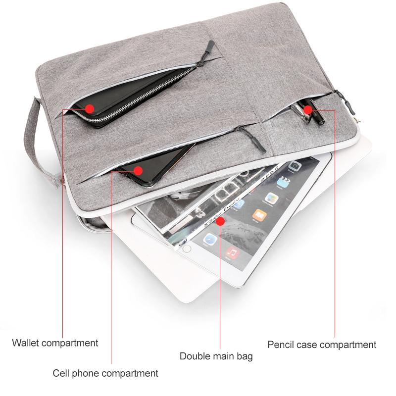 Portable Laptop Handbag - Fits 15.4-16 Inch - Casual Design - Grey