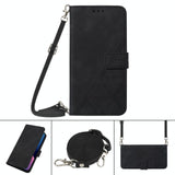 For Samsung Galaxy z Fold4 5G Embossed Leather Flip Crossbody Phone Case - 3d Design - Wine Red