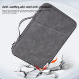 Grey Sheepskin Leather Bag for 12.9-13 Inch Laptops - Portable and Stylish - Top-Down View