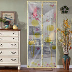 100x210cm Magnetic Summer Mosquito Screen Door Curtain - Coffee