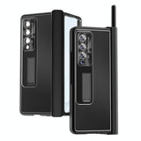 For Samsung Galaxy Z Fold4 5G Shockproof Magnetic Litchi Pattern Phone Case - Black