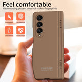 For Samsung Galaxy Z Fold4 5G Foldable Phone Case With Pen And Stylus - Coffee - Side View