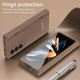 For Samsung Galaxy Z Fold4 5G Foldable Phone Case With Pen And Stylus - Coffee - Rear View