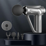 Electric Triangular Fascia Massage Gun - Silver Button Style - Front View