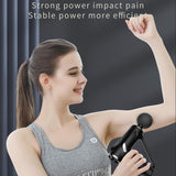 Electric Triangular Fascia Massage Gun - Silver Button Style - Low Angle