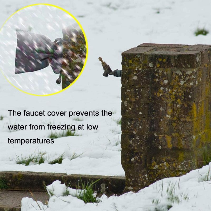 Outdoor Faucet Frost Cover - Oxford Cloth Rope Model Black