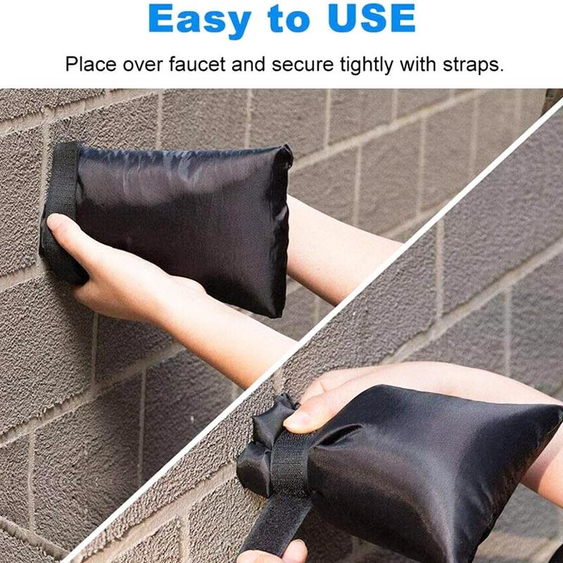 Outdoor Faucet Frost Cover - Oxford Cloth Rope Model Black