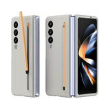 For Samsung Galaxy Z Fold4 5G Enhanced Shockproof Phone Case - Pen Design - Light Gray