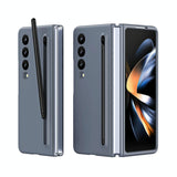 For Samsung Galaxy Z Fold4 5G Enhanced Shockproof Phone Case - Pen Design - Light Gray