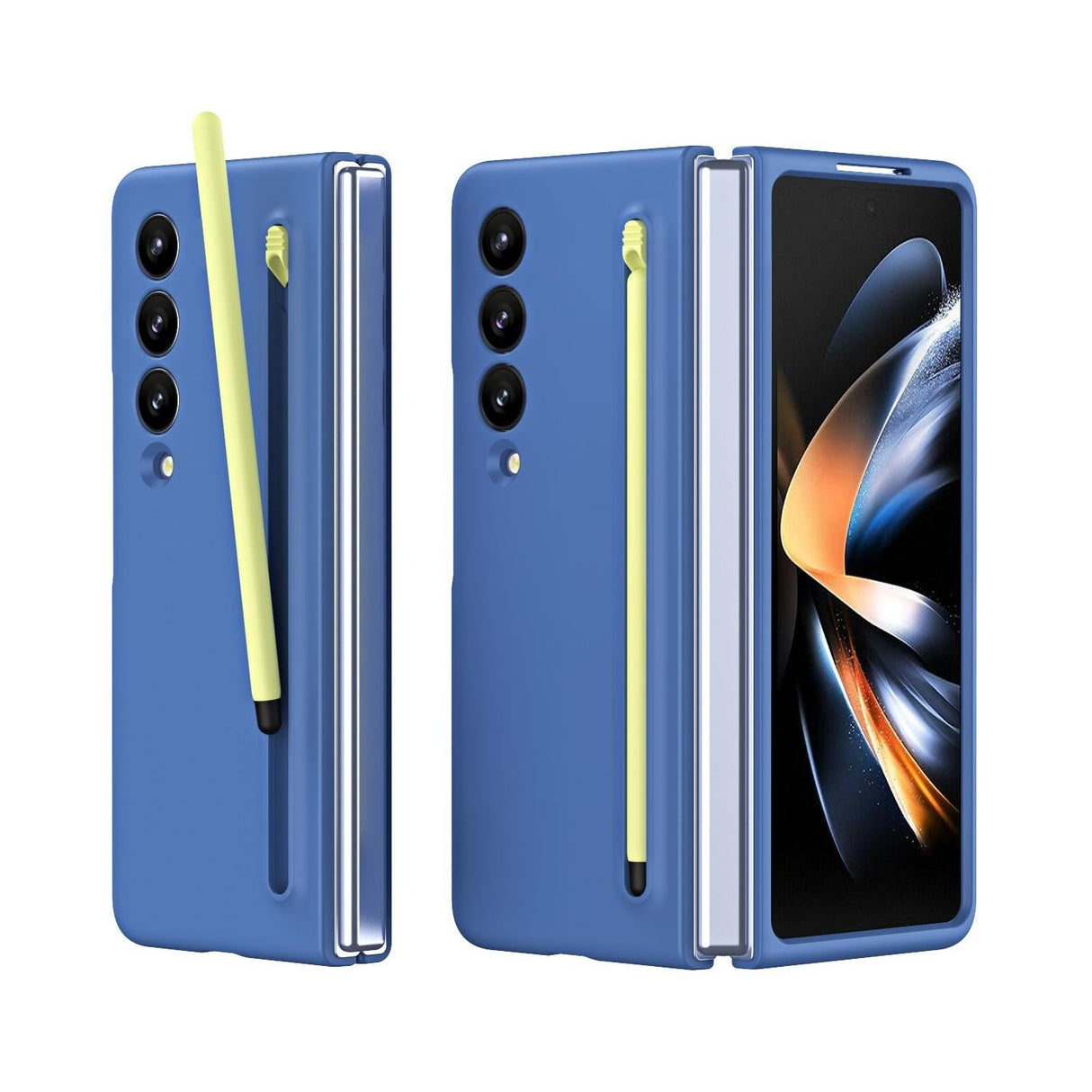For Samsung Galaxy Z Fold4 5G Enhanced Shockproof Phone Case - Pen Design - Light Gray