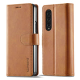 For Samsung Galaxy Z Fold4 5G Calf Leather Phone Case - Brown