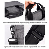 14.1-15.4 Inch Portable Laptop Bag with Single-shoulder Strap - Grey - Close-Up Angle