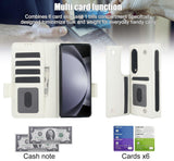 For Samsung Galaxy Z Fold4 5G Leather Phone Case With Pen Slot - White