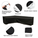Waterproof Outdoor Corner Sofa Cover - 200x270x82cm - Black - 45-Degree Angle
