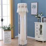 175cm Vertical Lace Air Conditioner Dust Cover - Round Column - White - 45-Degree Angle