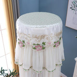 175cm Vertical Lace Air Conditioner Dust Cover - Round Column - White - Close-Up Angle