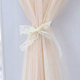 175cm Vertical Lace Air Conditioner Dust Cover - Round Column - White
