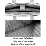 Thickened Airbag Laptop Messenger Bag - Fits 15.6-16.1 Inches - Light Gray - 45-Degree Angle