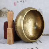8.5Cm Copper Buddha Sound Bowl Set With Mat Stick & Bag - 45-Degree Angle