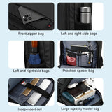 Waterproof Double Shoulder Backpack With Usb Black - 19 Inch - Close-Up Angle