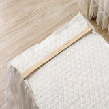 White Lace Piano Dust Cover - Embroidered Full Size Double Seats 153x33x120 - Rear View