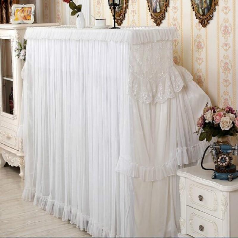 White Lace Piano Dust Cover - Embroidered Full Size Double Seats 153x33x120