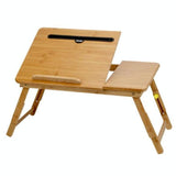 Foldable Laptop Table with Card Slot - Simple and Lazy Design - Front View