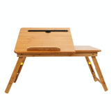 Foldable Laptop Table with Card Slot - Simple and Lazy Design
