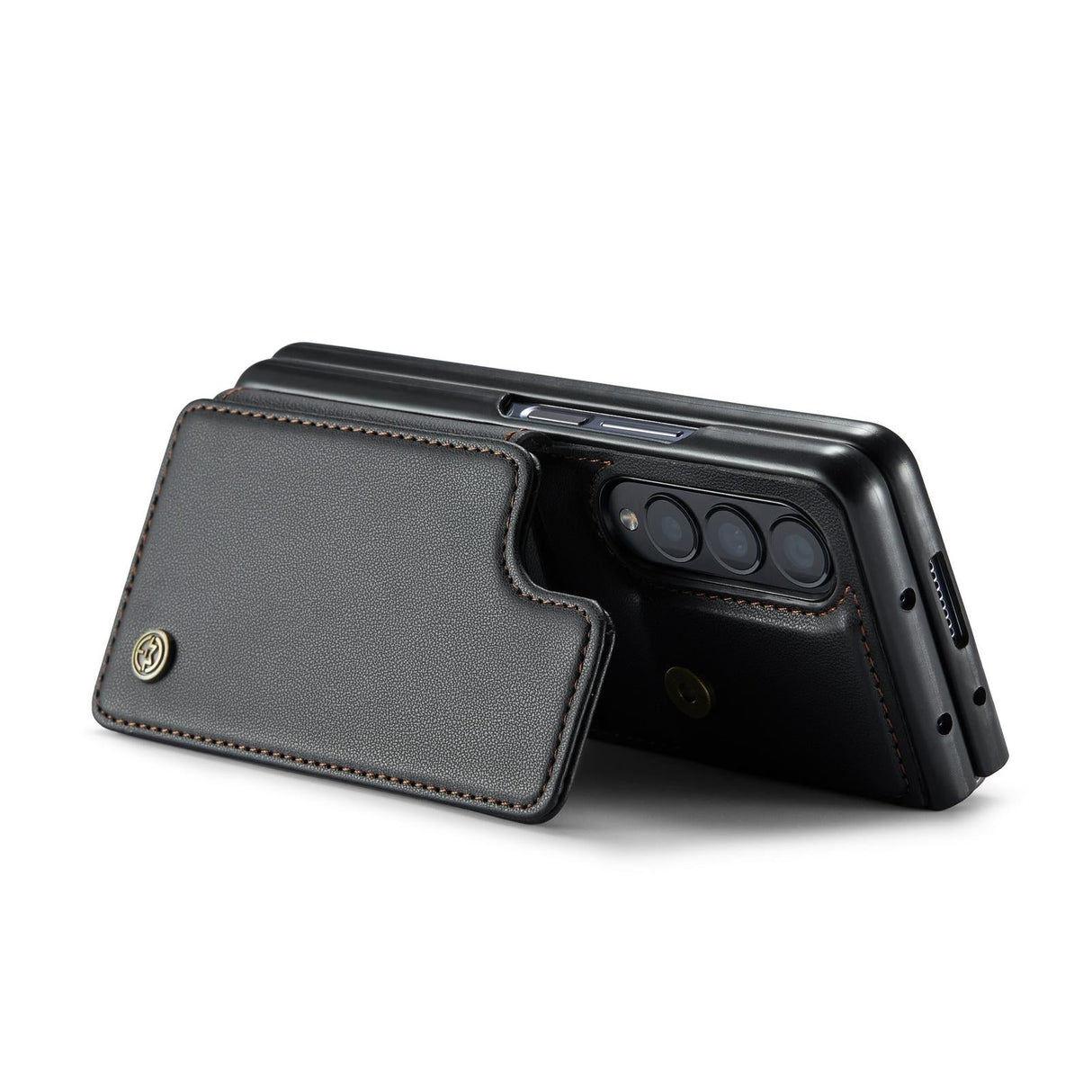 For Samsung Galaxy Z Fold4 5G Leather Rfid Phone Case - Black