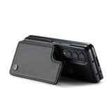 For Samsung Galaxy Z Fold4 5G Leather Rfid Phone Case - Black - Rear View