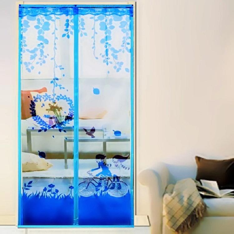 100x210cm Magnetic Screen - Summer Anti-mosquit Curtain with Encryption - Blue