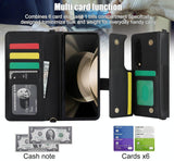 For Samsung Galaxy z Fold4 5G Multifunctional Rhombic Leather Crossbody Phone Case - White - Extra Image