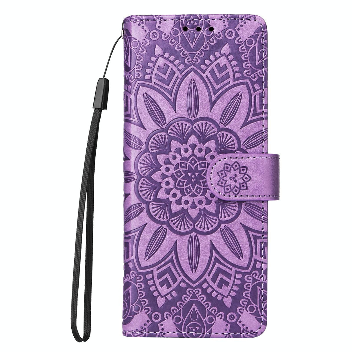 For Samsung Galaxy Z Fold4 5G Sunflower Embossed Leather Phone Case - Red