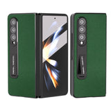 For Samsung Galaxy Z Fold4 5G Leather Phone Case With Holder - Royal Blue - Low Angle