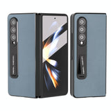 For Samsung Galaxy Z Fold4 5G Leather Phone Case With Holder - Royal Blue