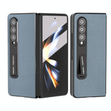 For Samsung Galaxy Z Fold4 5G Leather Phone Case With Holder - Royal Blue - Extra Image