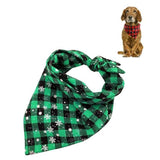 Pet Triangle Towel Christmas Snowflake Dog Saliva Towel - Size L - Red - Rear View