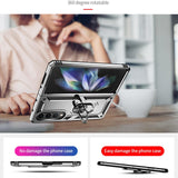 For Samsung Galaxy z Fold4 5G Tpu & Pc Shockproof Phone Case - Silver - Rear View