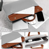 Stylish Pu Leather Laptop Bag - Briefcase Cover - Black - 15.6 Inch - Low Angle