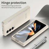 For Samsung Galaxy Z Fold4 5G Premium Hinged Folding Case - Coffee