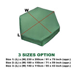 Hexagonal Bunker Toy Cover - 180x150cm - Uv Dust and Waterproof - Green - Top-Down View