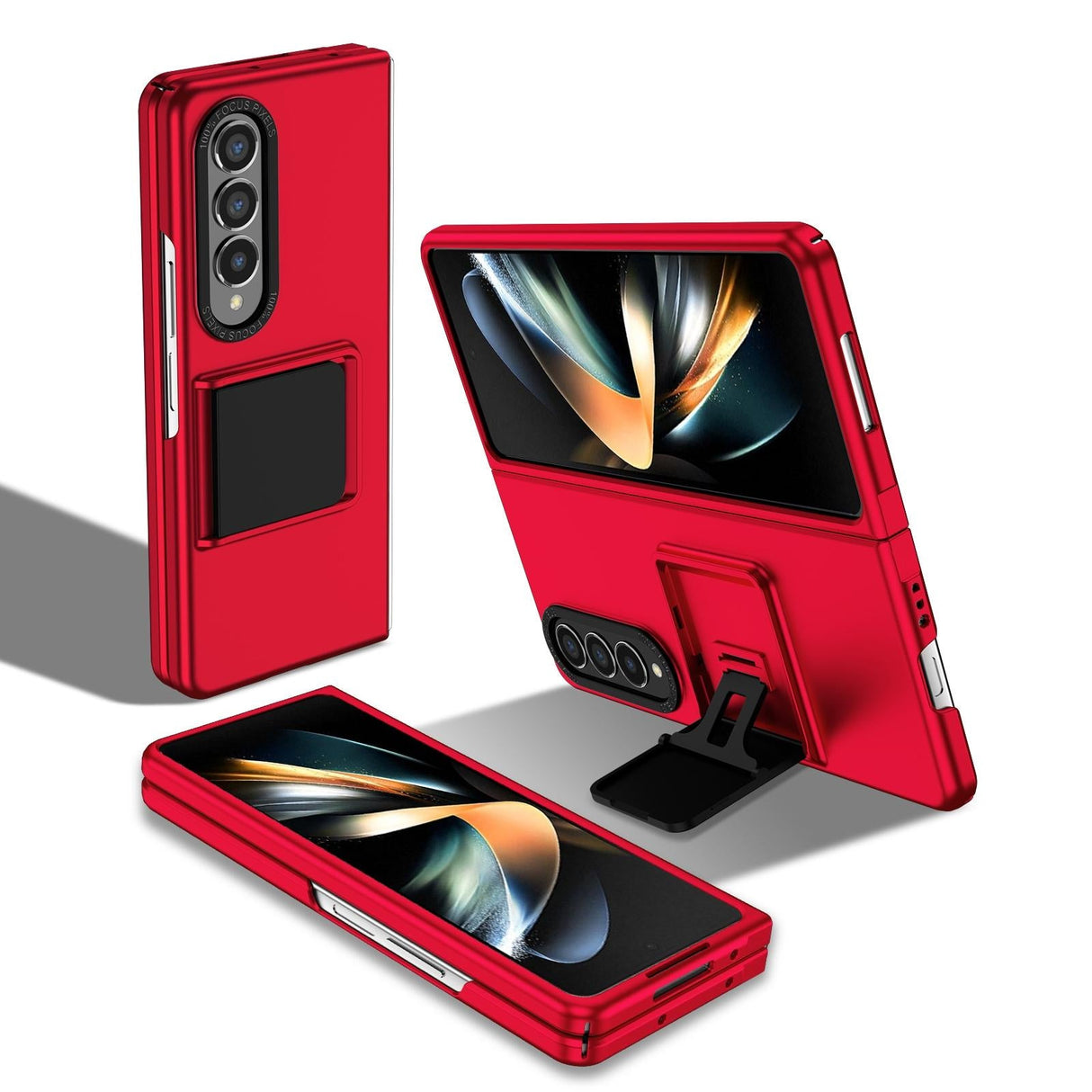 For Samsung Galaxy Z Fold4 5G Foldable 3D Design Phone Case - Black