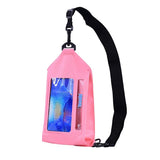 Waterproof Crossbody Phone Bag Tteoobl Touch Screen Chest Bag Paste Model - White - Front View