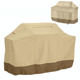 Waterproof Bbq Cover with Sundry Bag - Oxford Cloth 150x61x122cm Beige - Front View